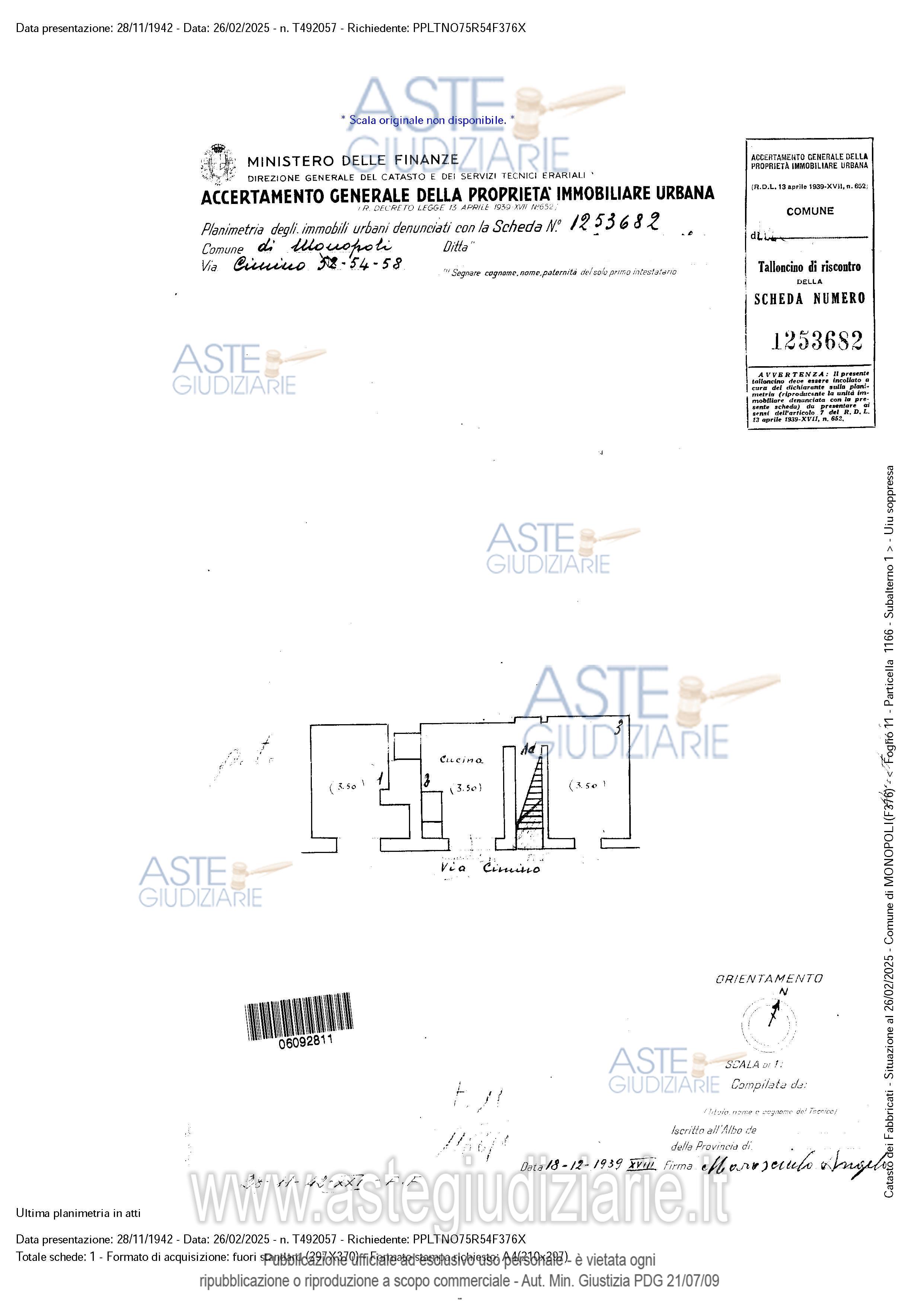 Planimetria del bene