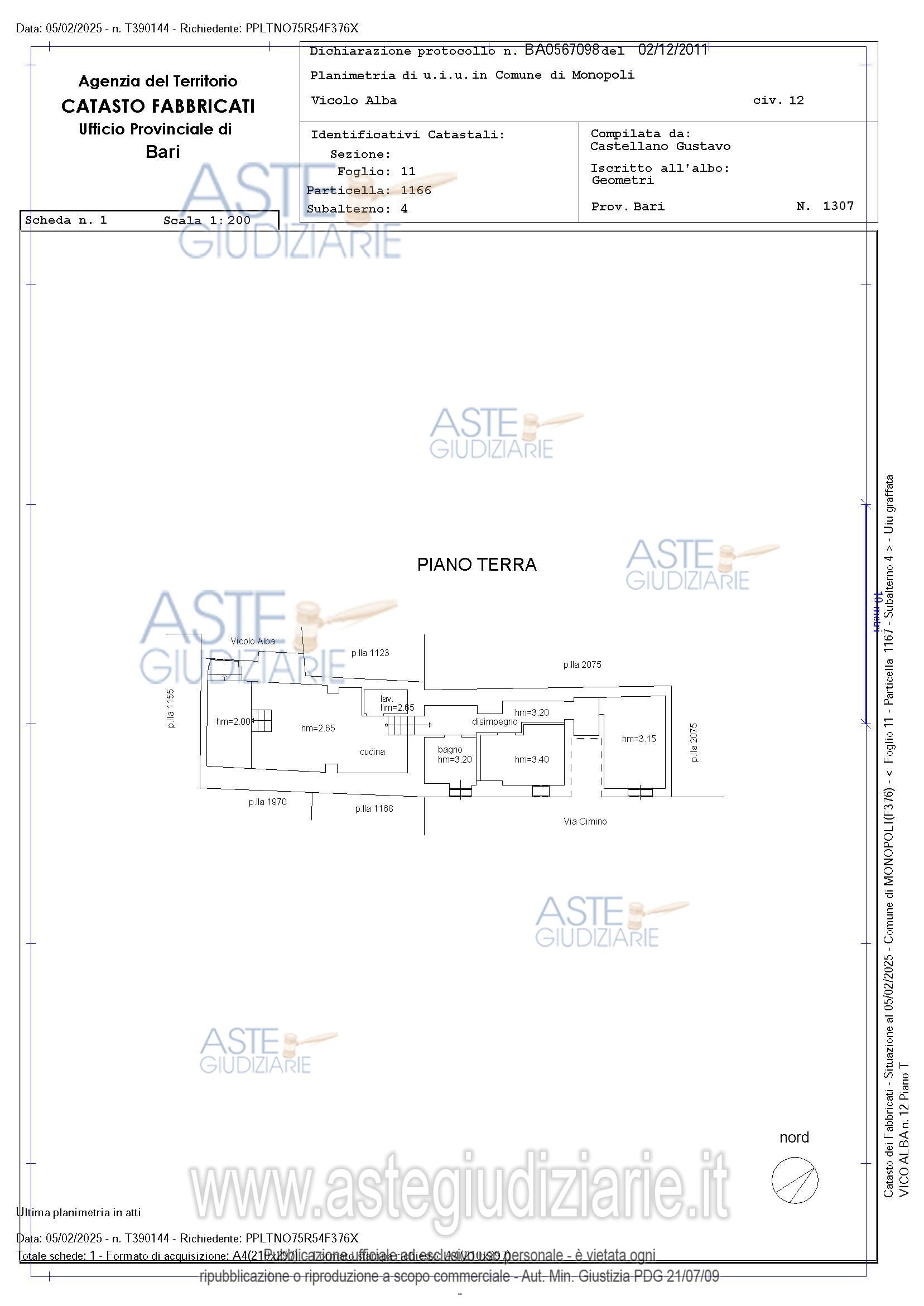 Planimetria del bene