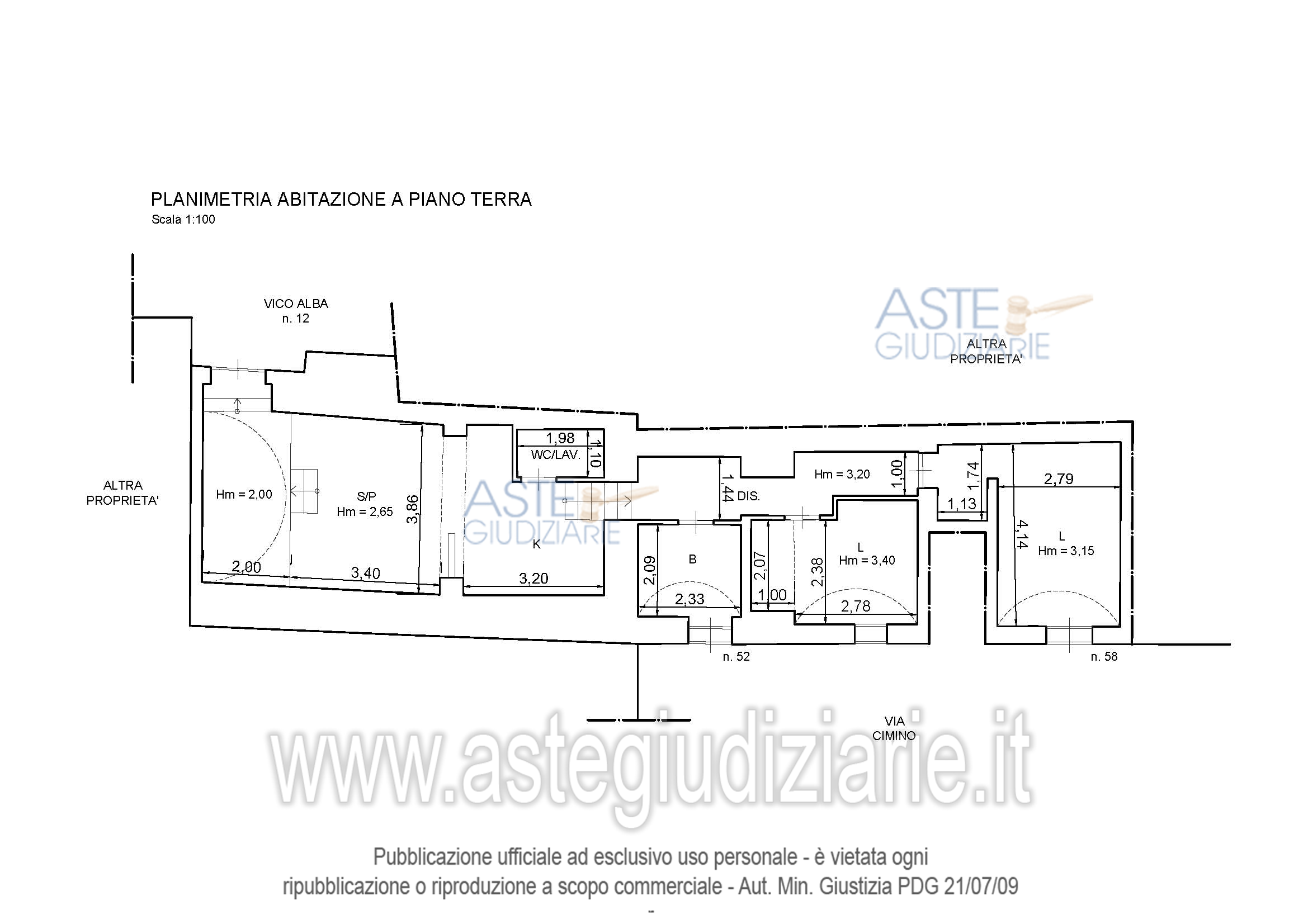 Planimetria del bene