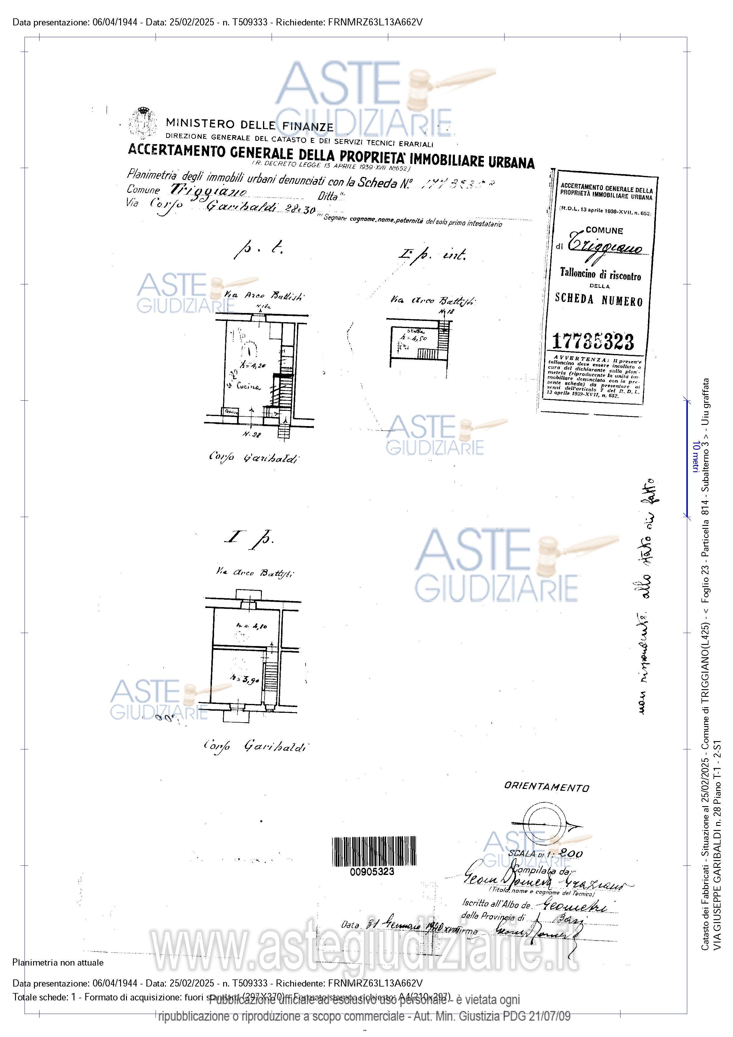 Planimetria del bene