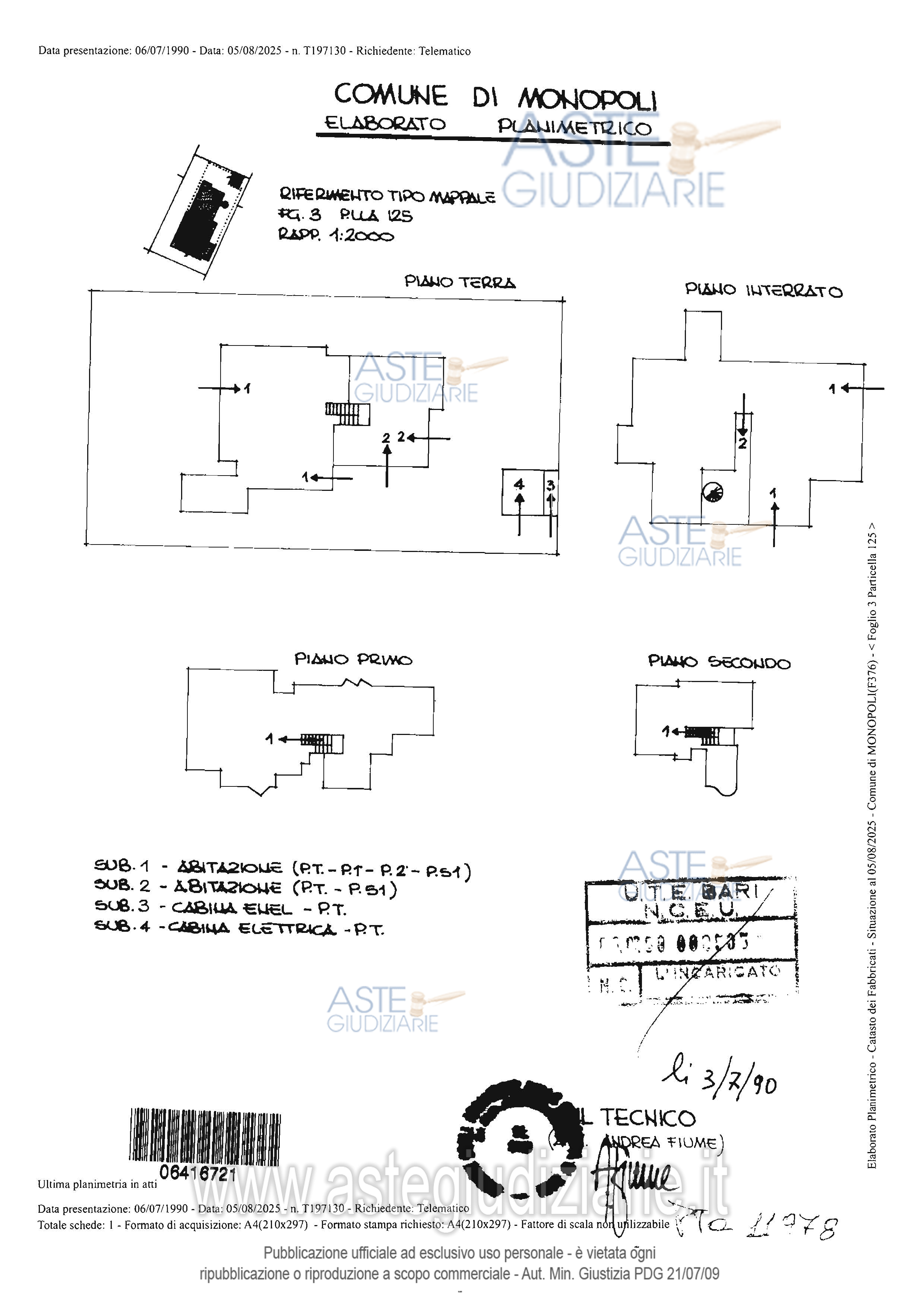 Planimetria del bene