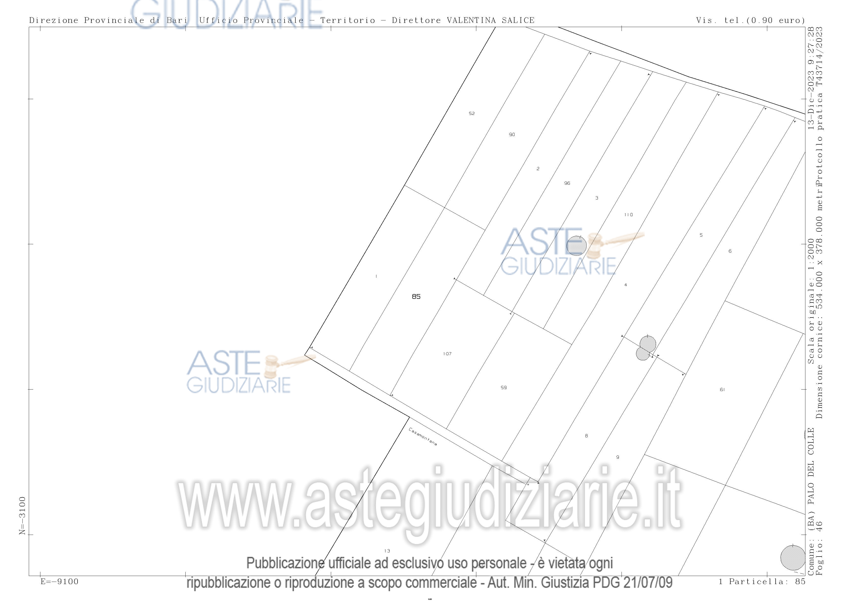 Planimetria del bene