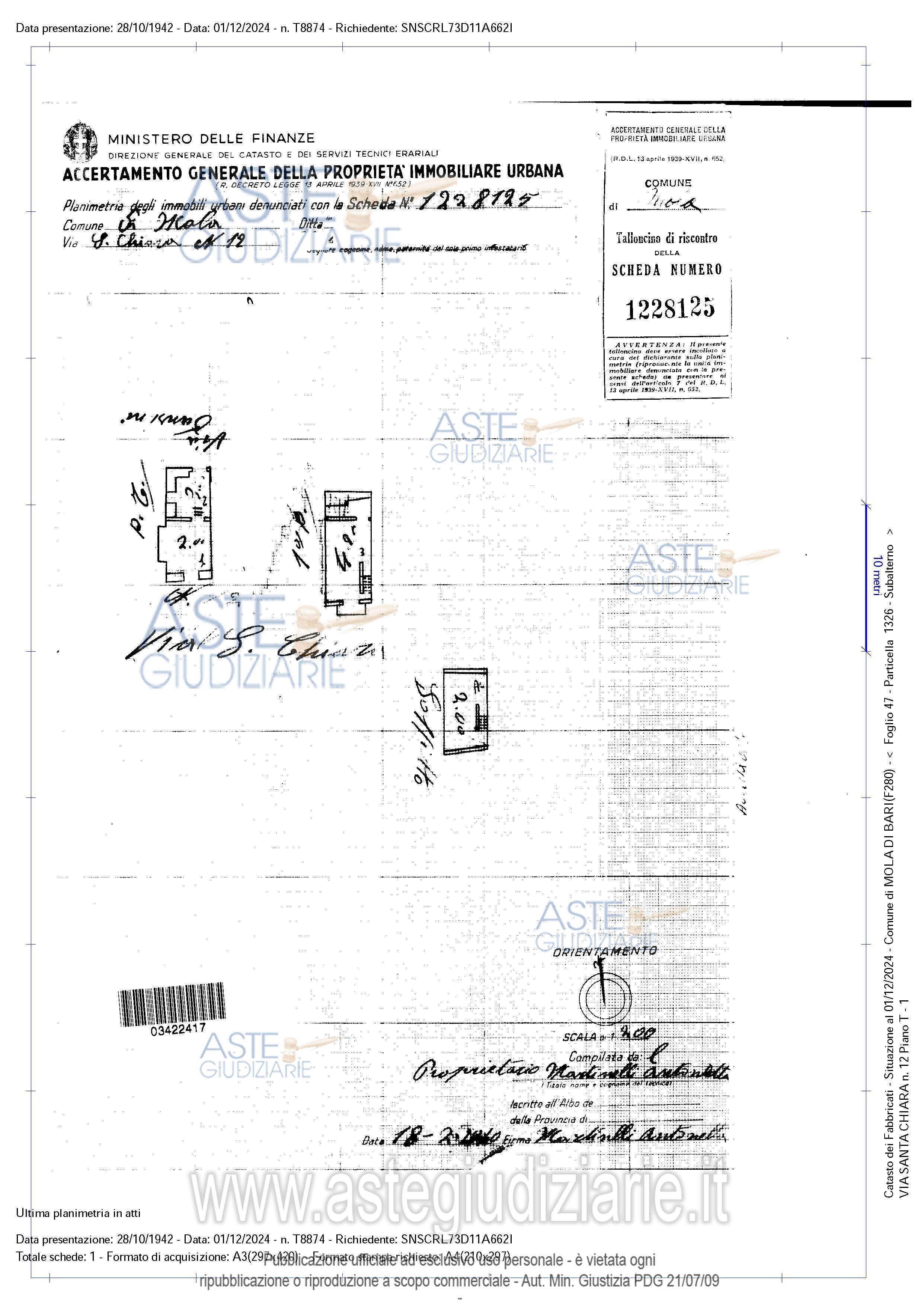 Planimetria del bene