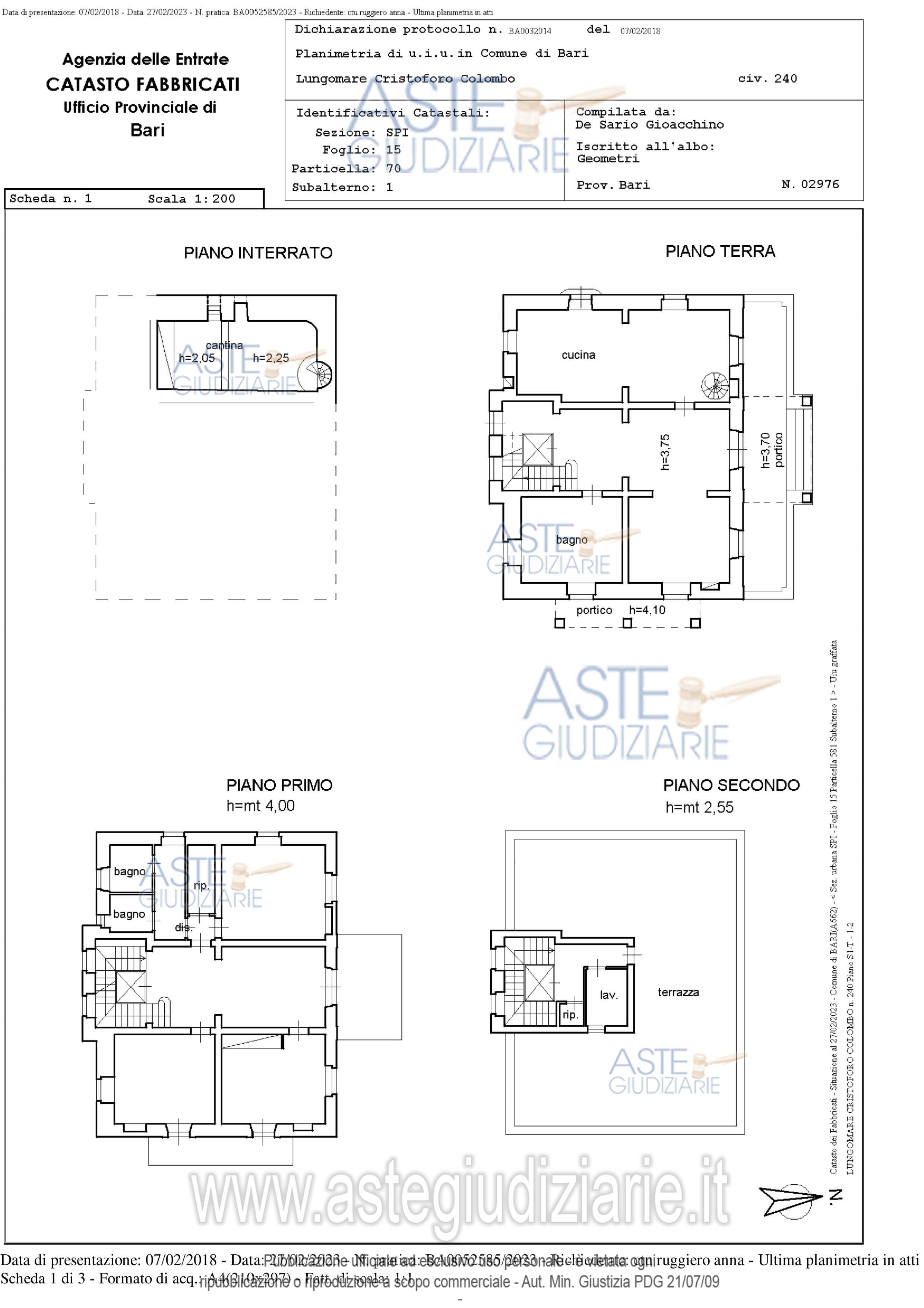 Planimetria del bene