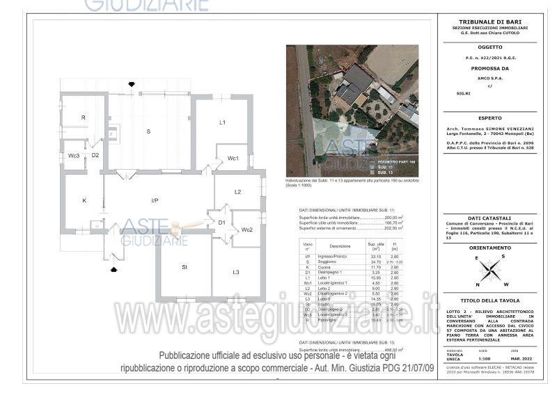 Planimetria del bene