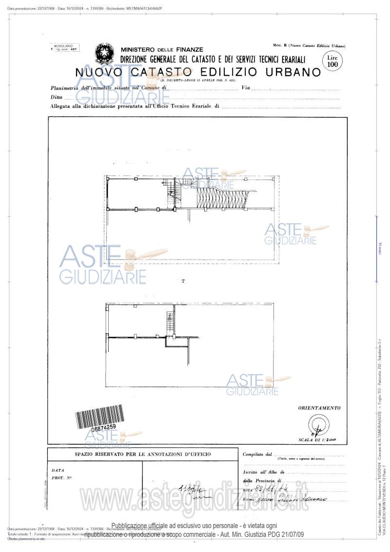 Planimetria del bene
