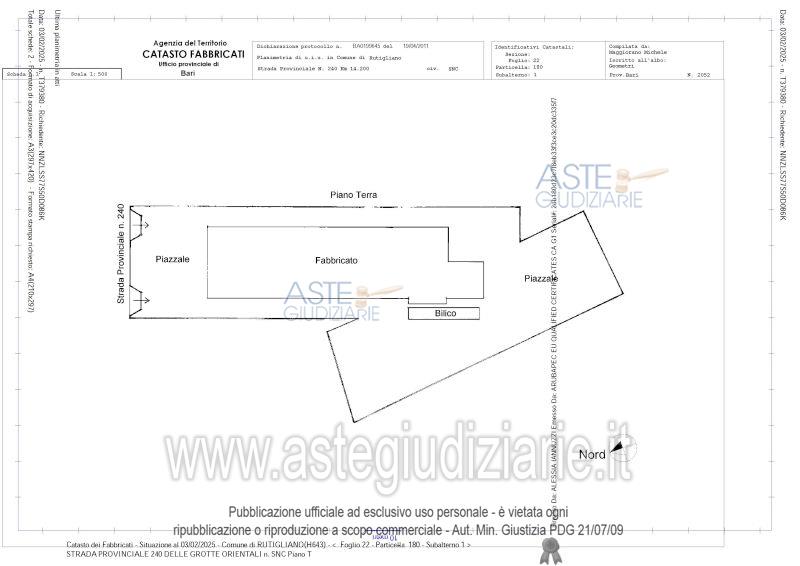 Planimetria del bene