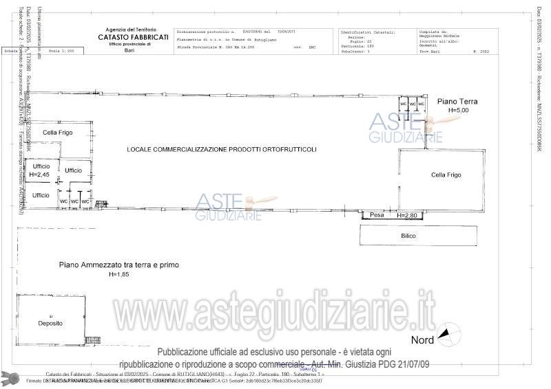 Planimetria del bene