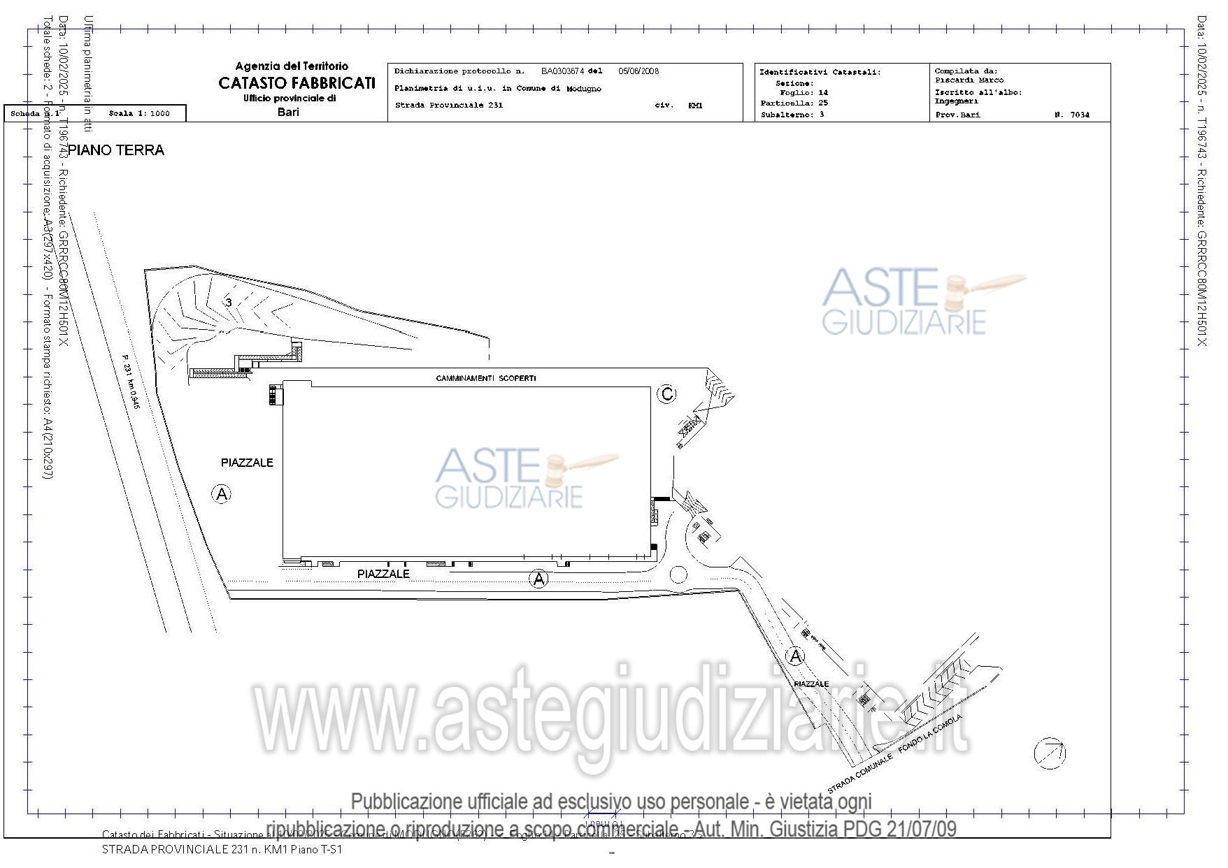 Planimetria del bene