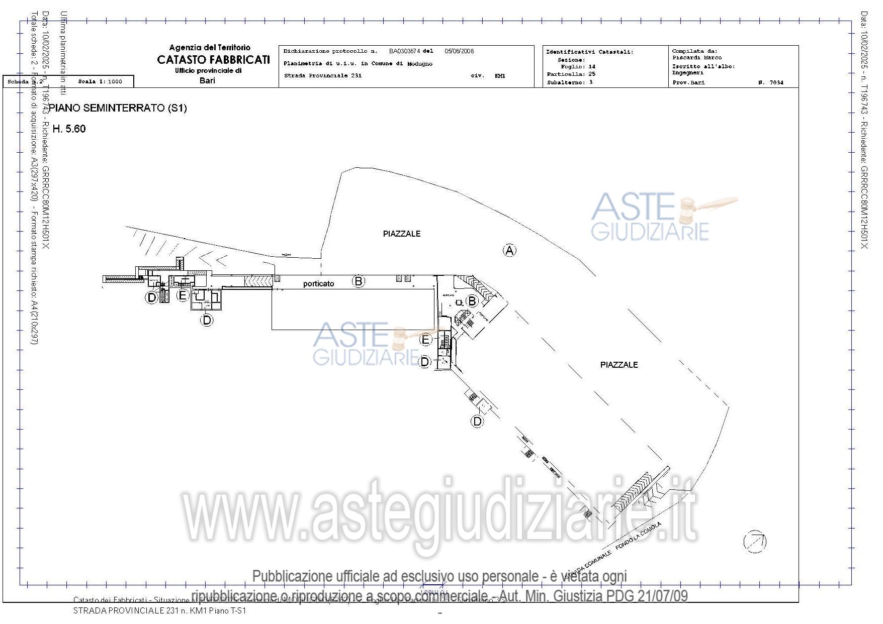 Planimetria del bene