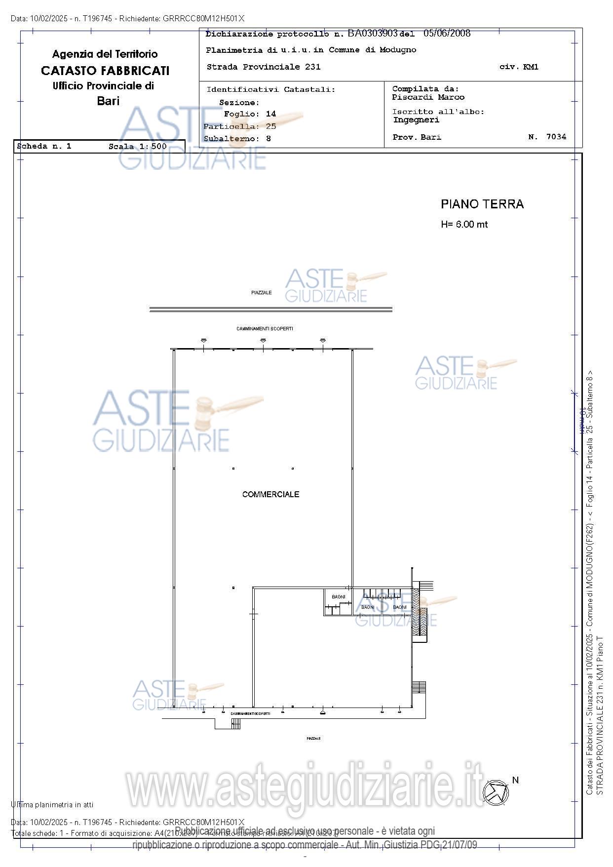 Planimetria del bene