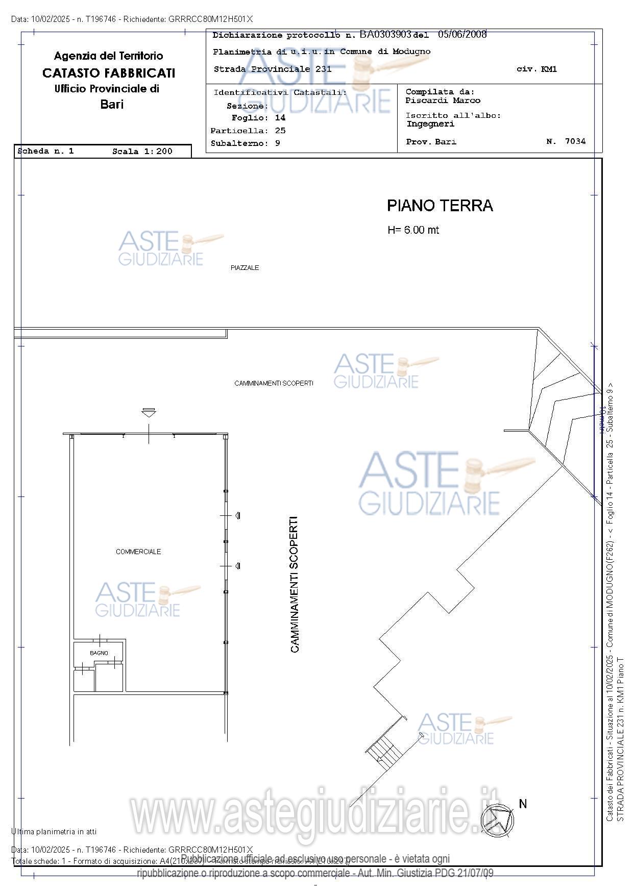Planimetria del bene