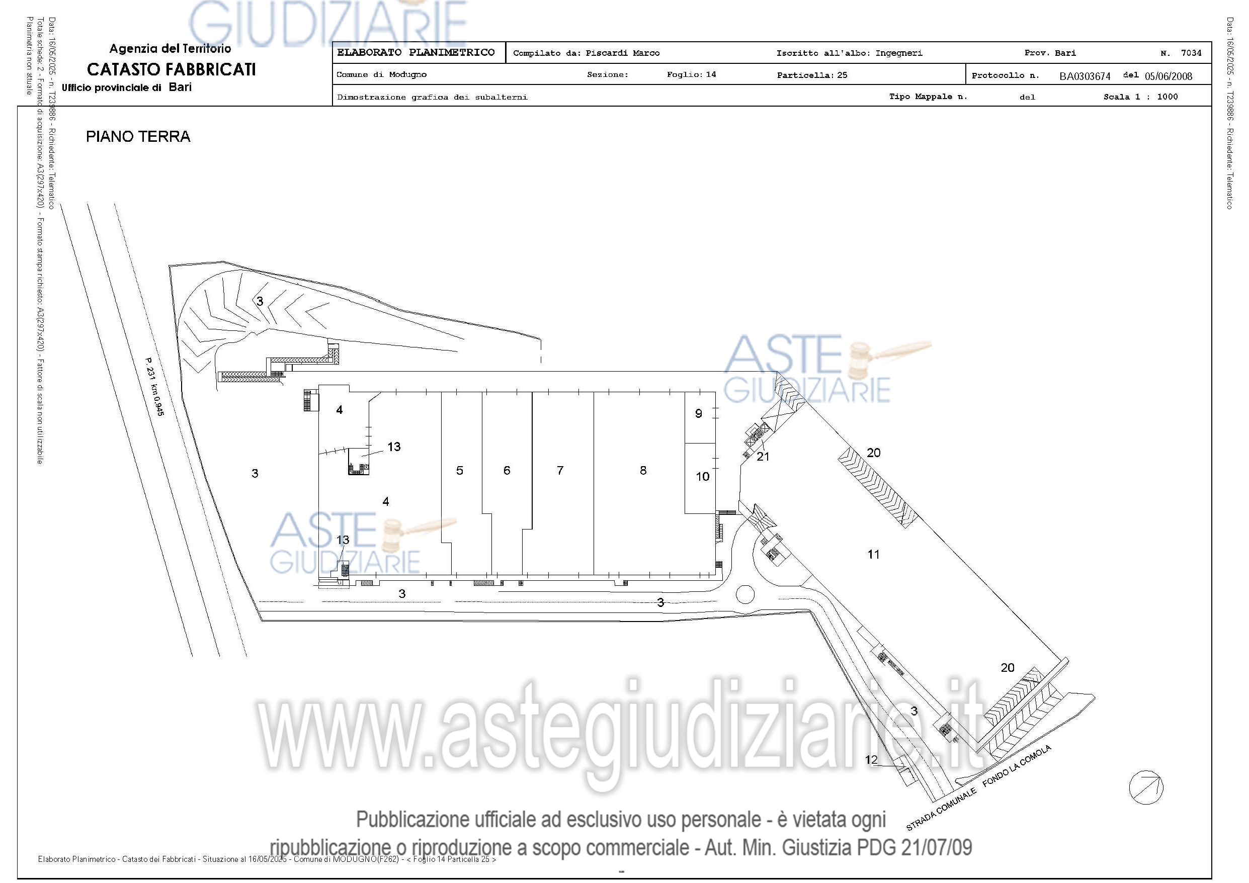 Planimetria del bene