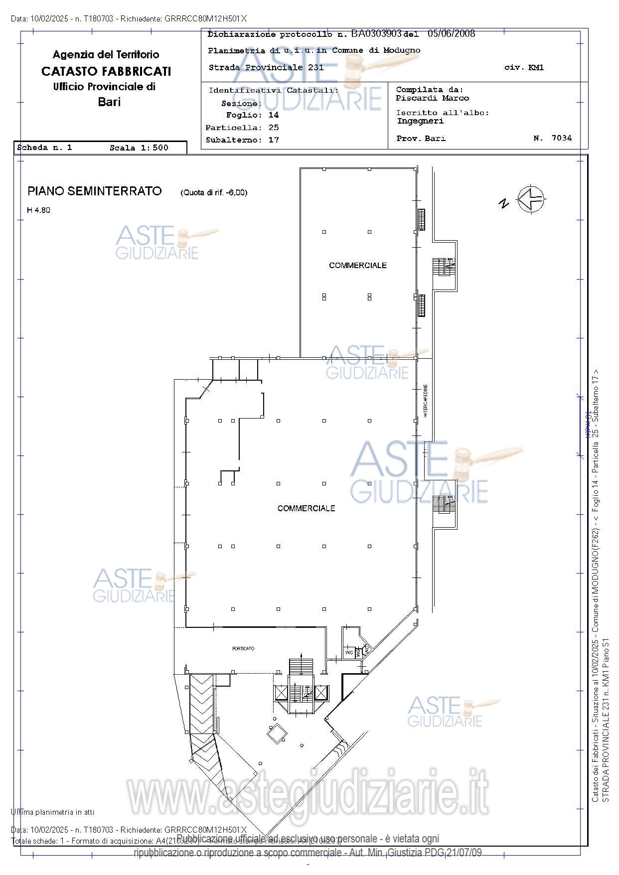 Planimetria del bene