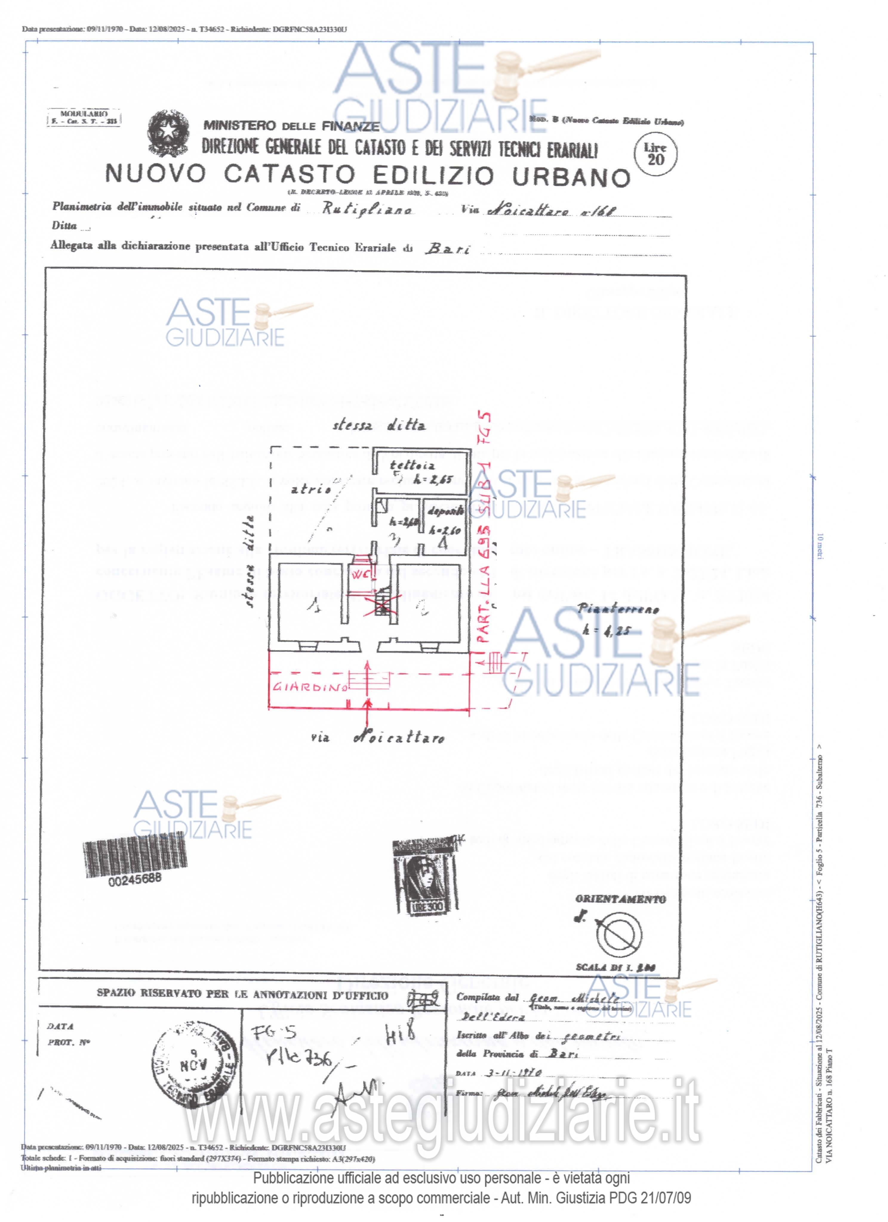Planimetria del bene
