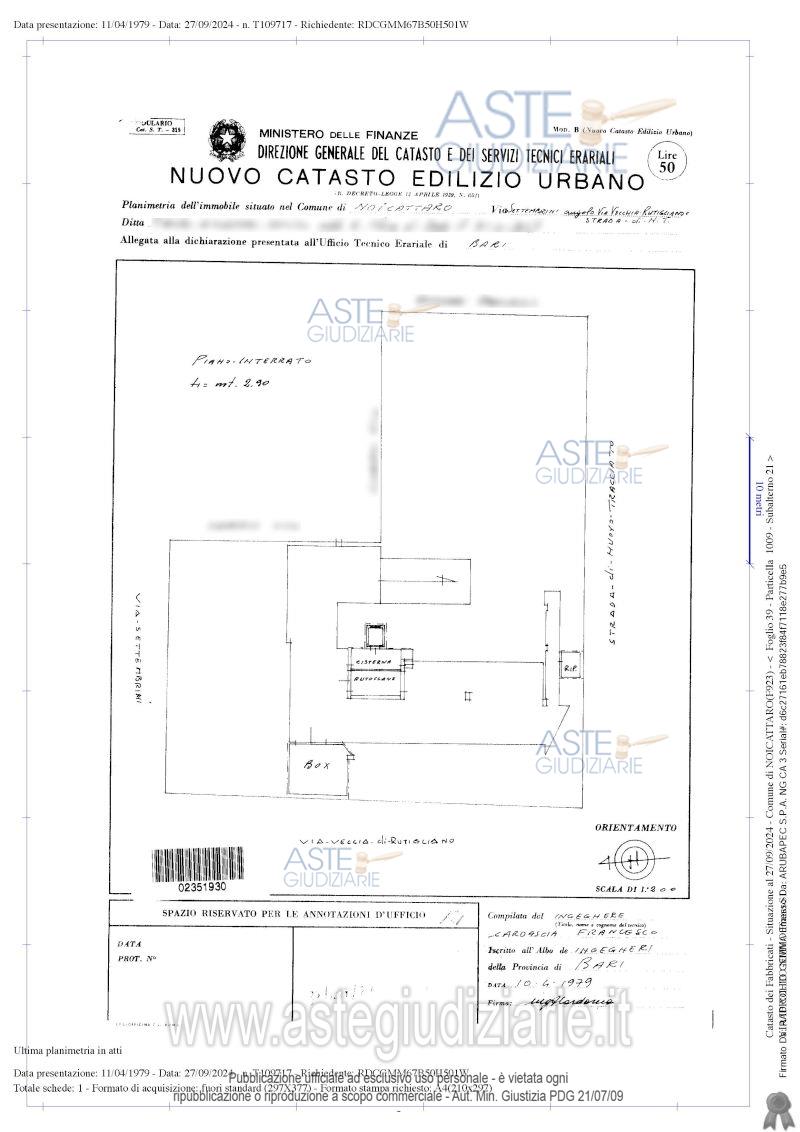 Planimetria del bene