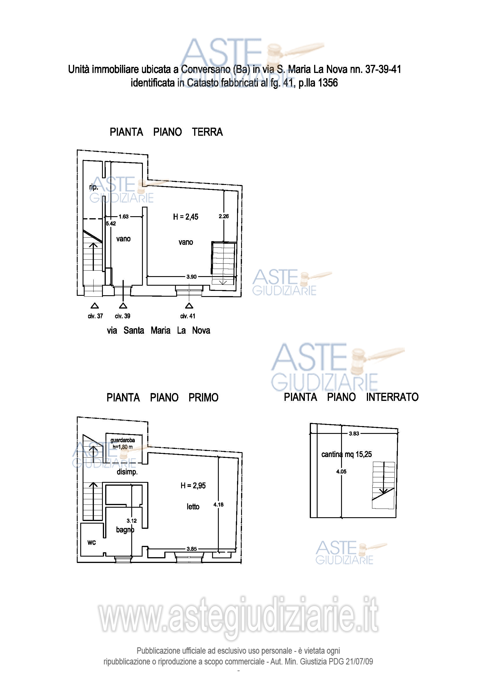 Planimetria del bene