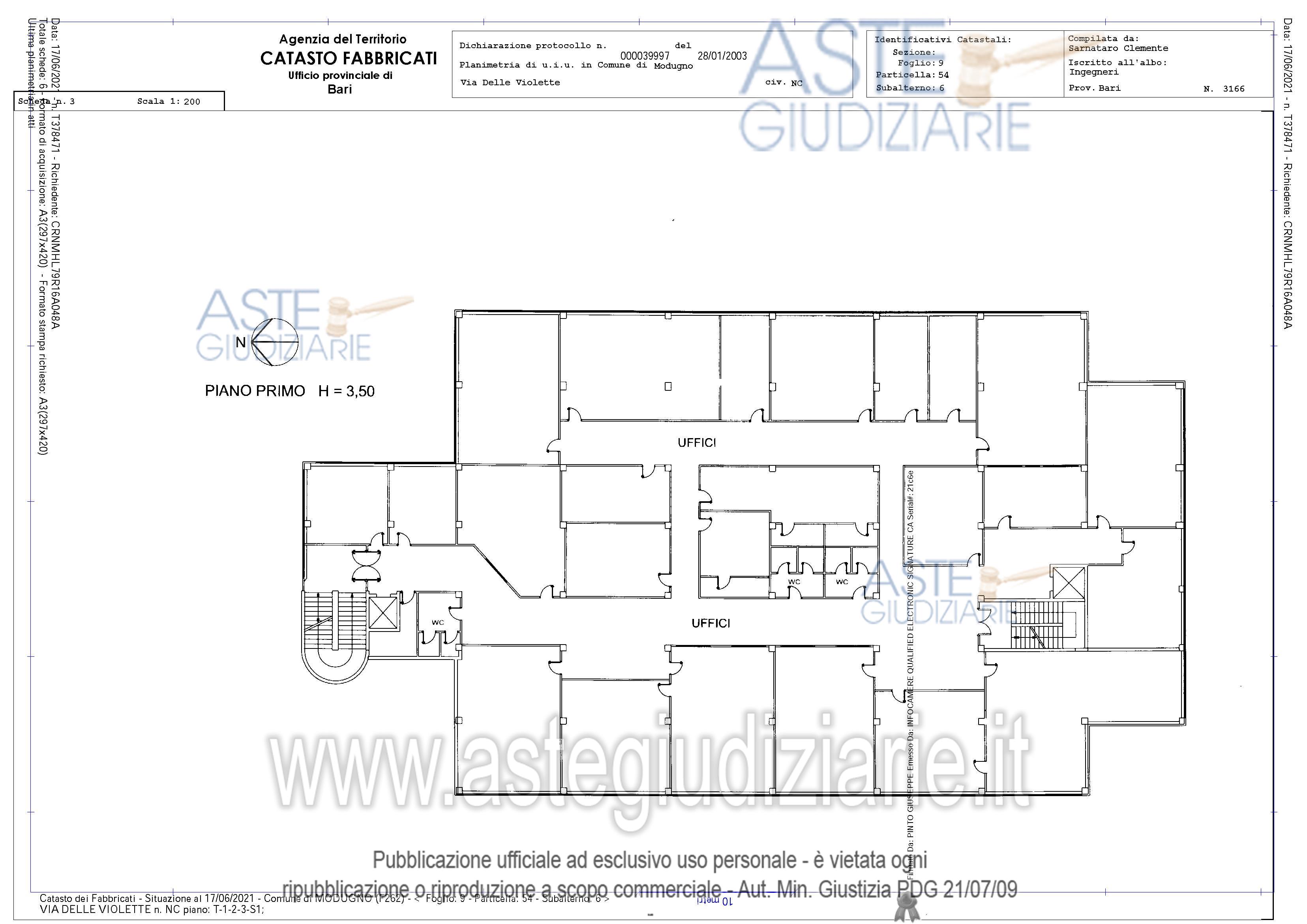 Planimetria del bene