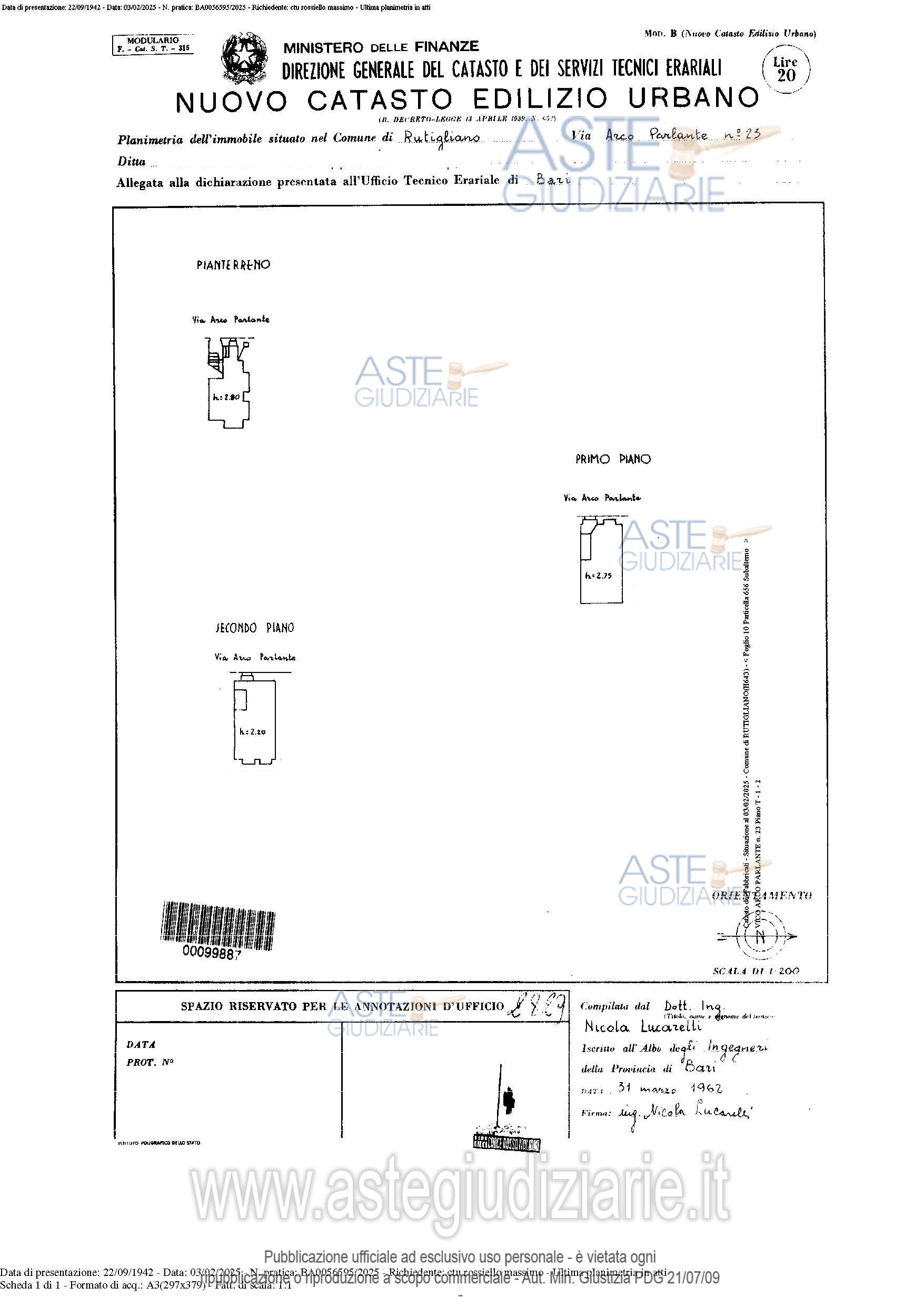 Planimetria del bene