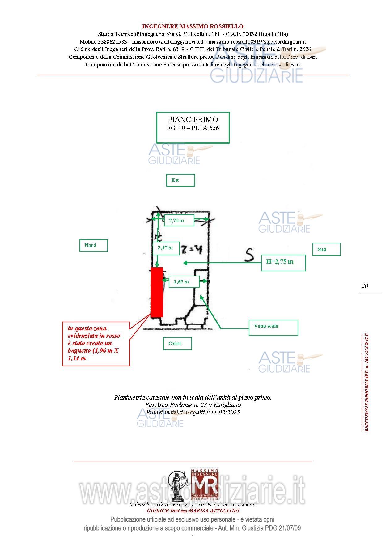 Planimetria del bene