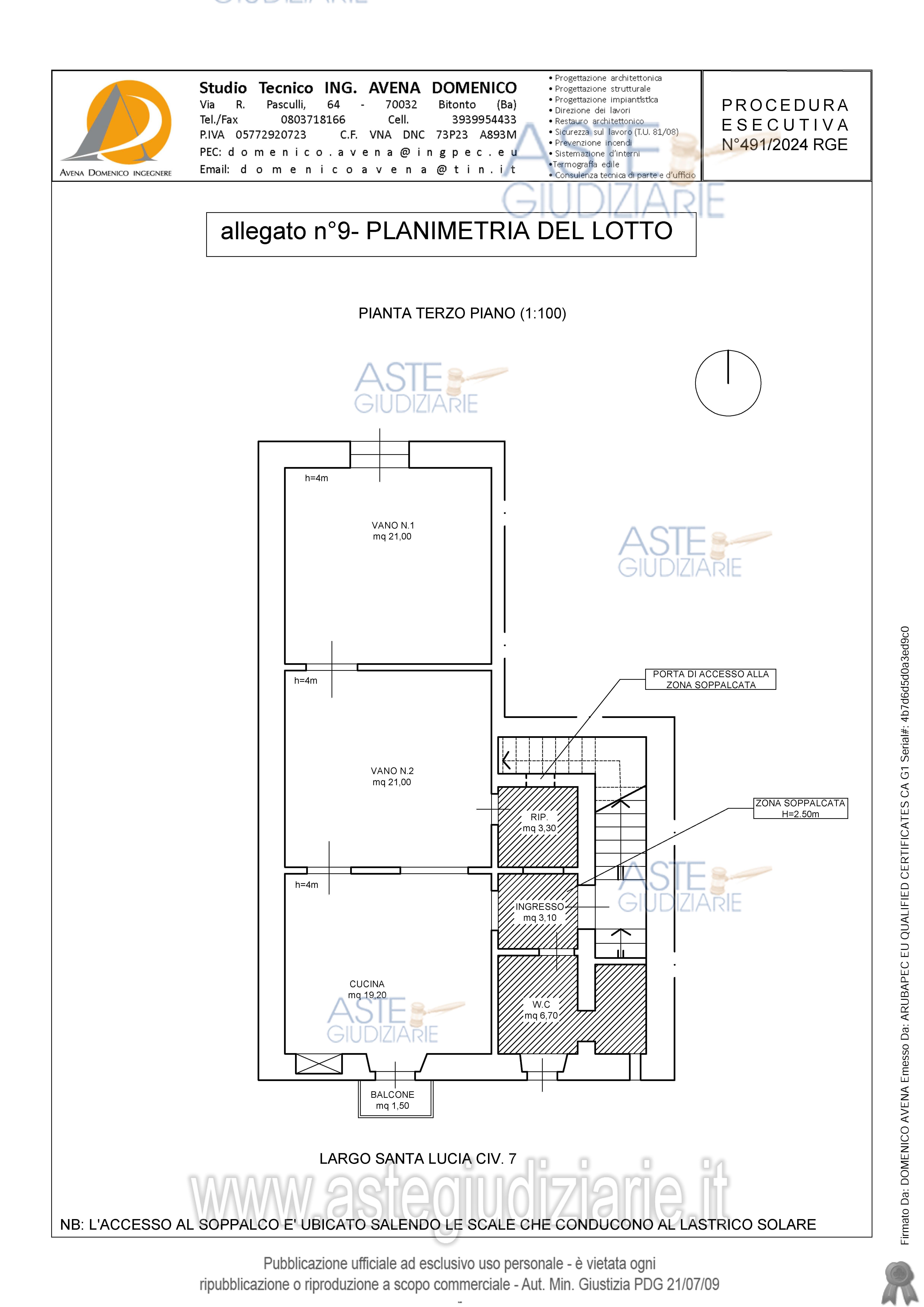 Planimetria del bene