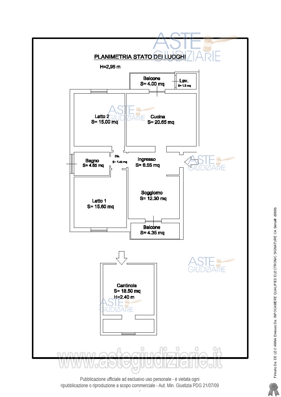 Planimetria del bene