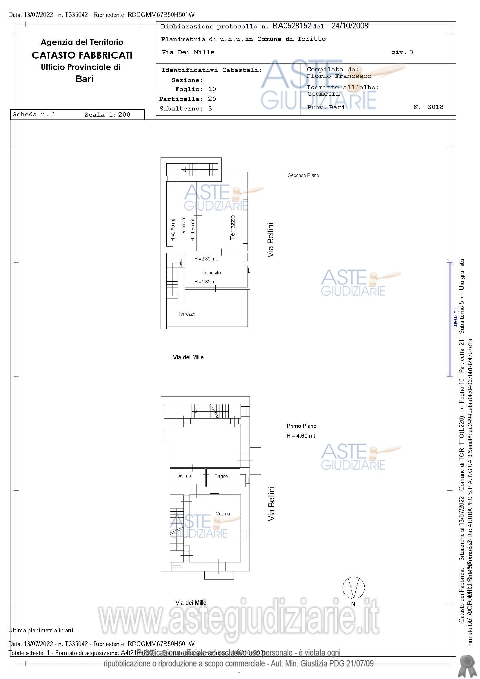 Planimetria del bene
