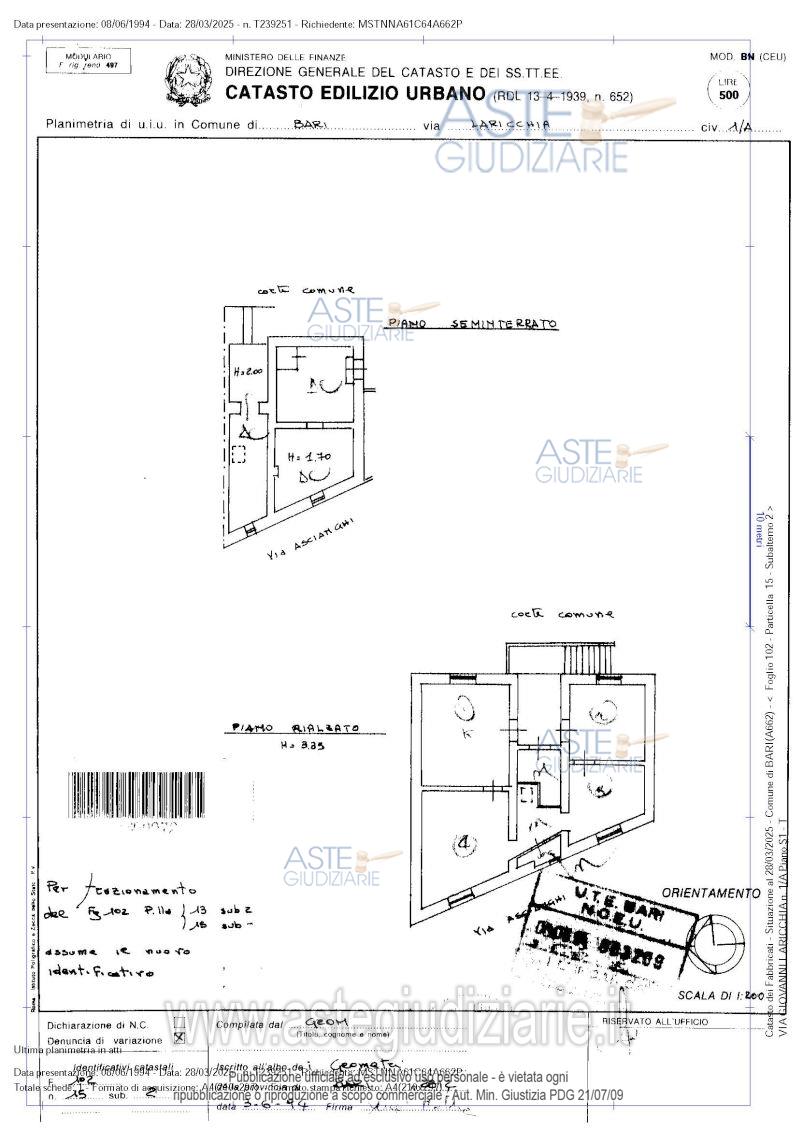 Planimetria del bene