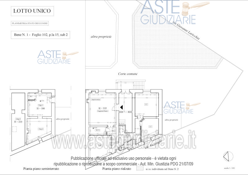 Planimetria del bene