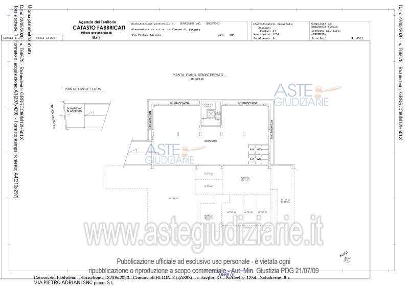 Planimetria del bene