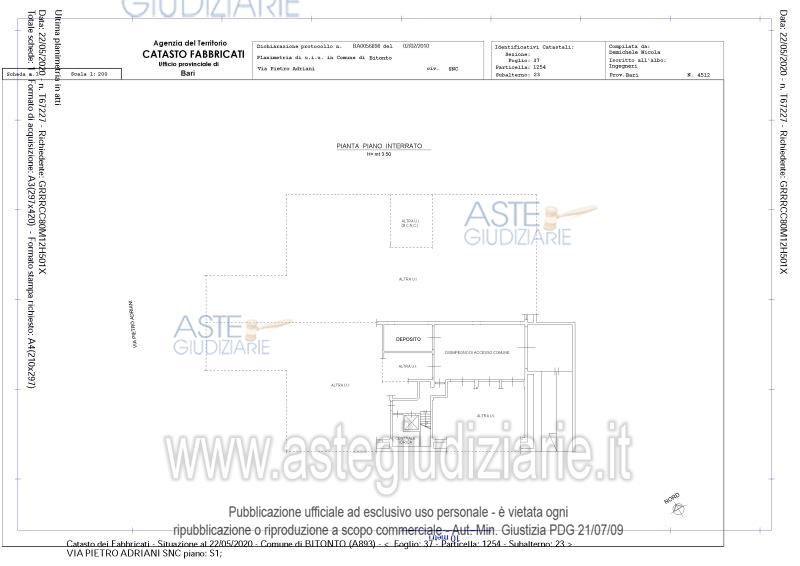 Planimetria del bene