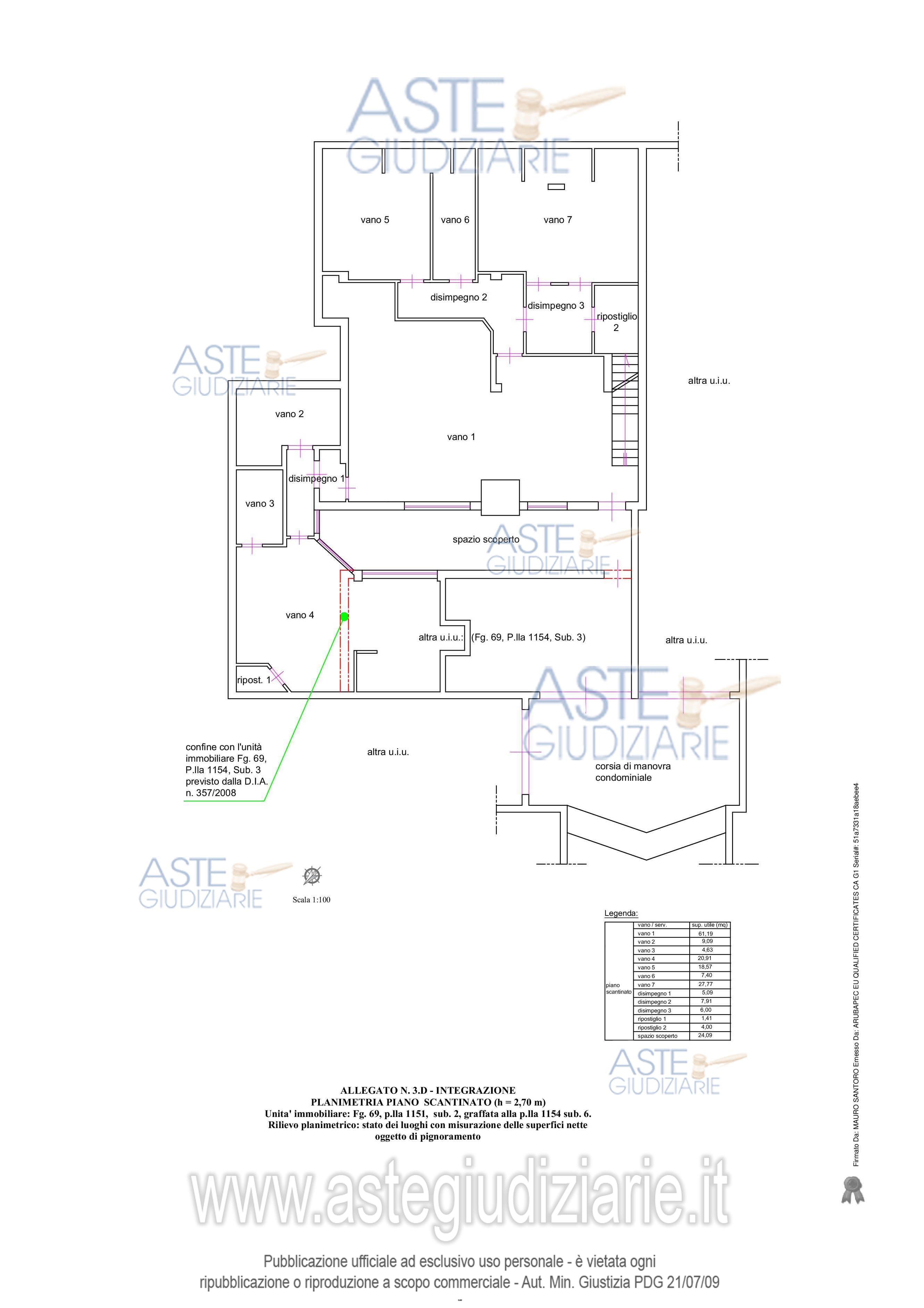 Planimetria del bene