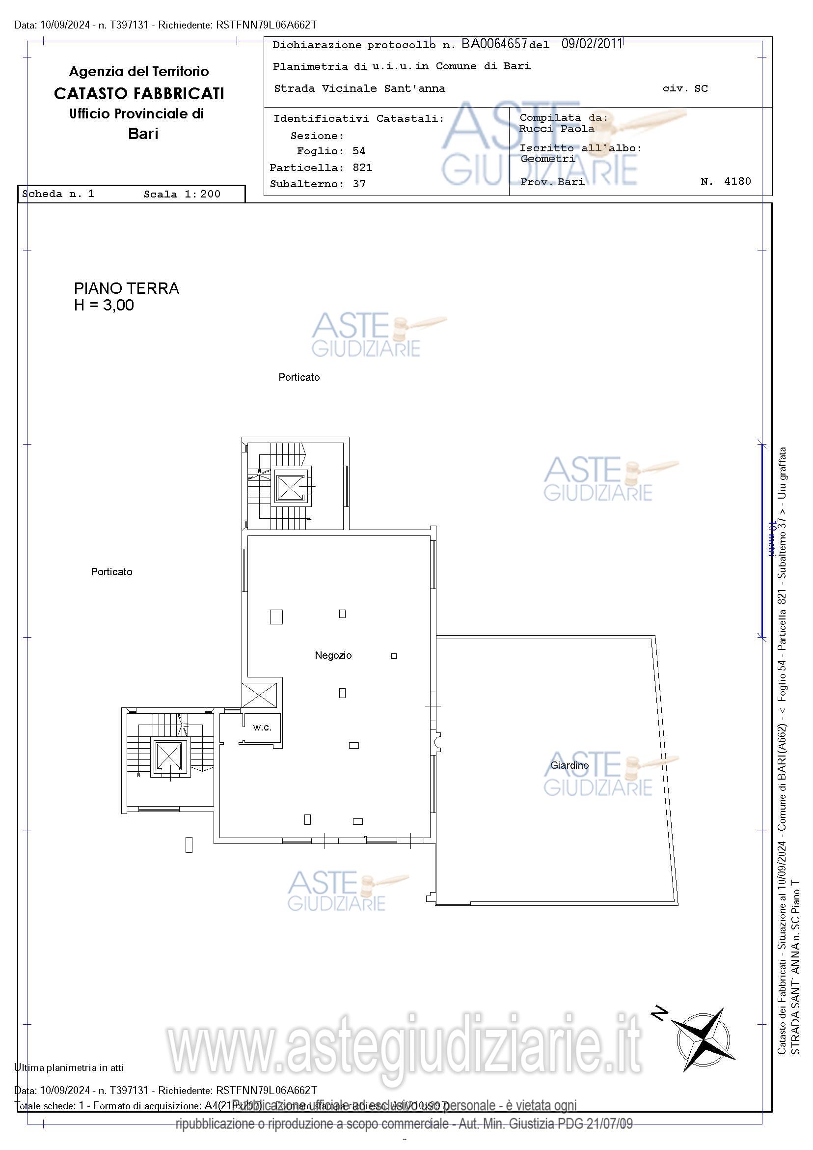Planimetria del bene