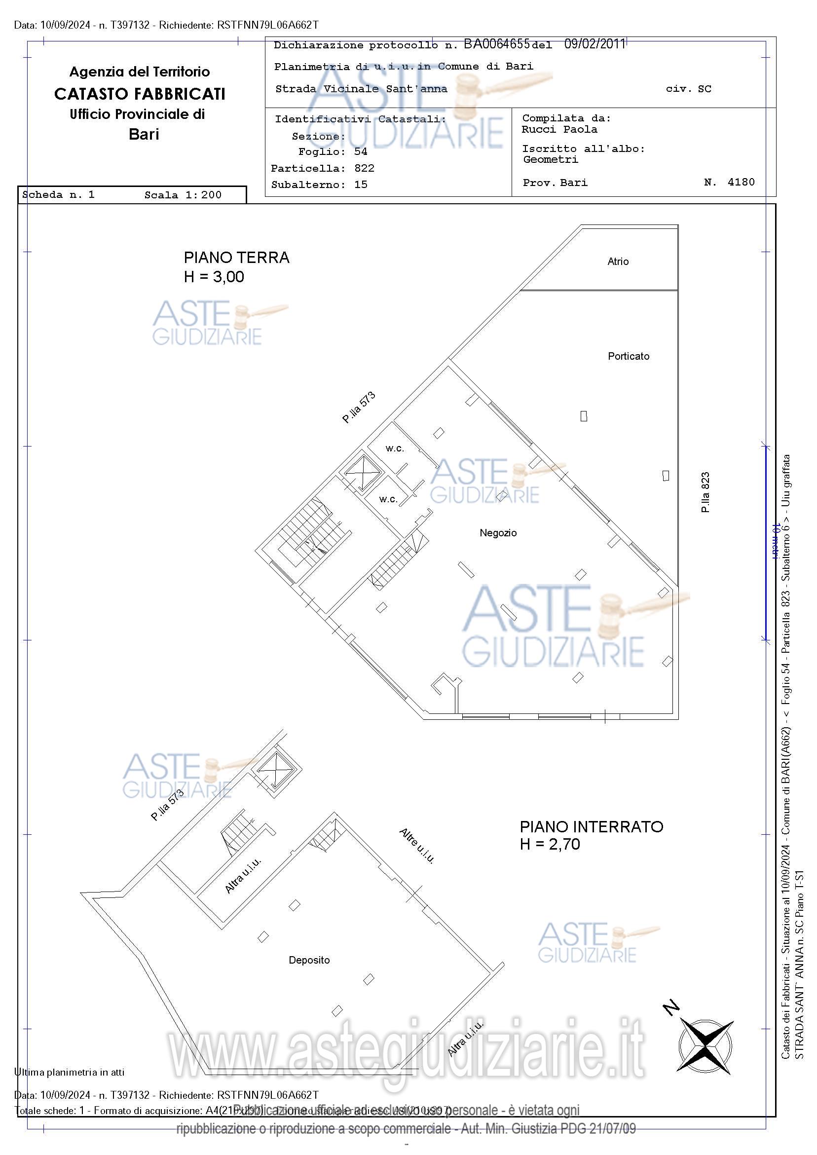 Planimetria del bene