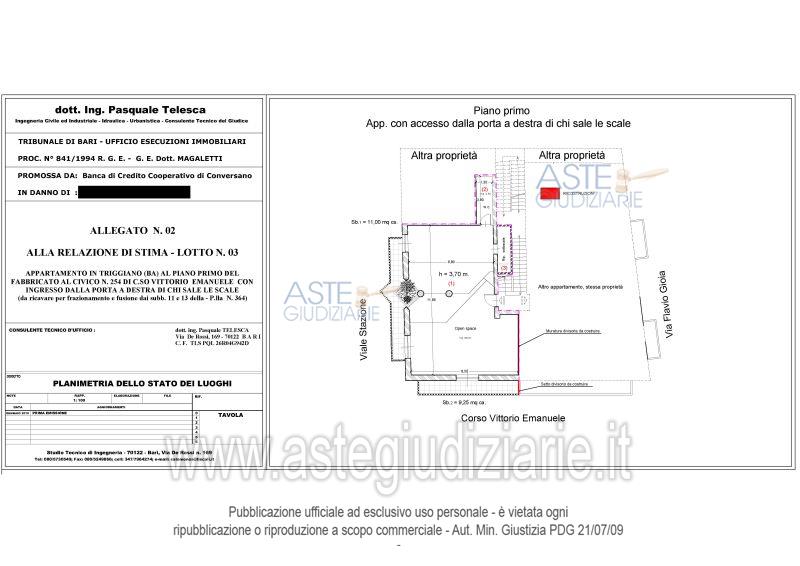 Planimetria del bene