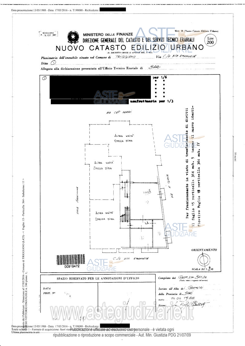 Planimetria del bene