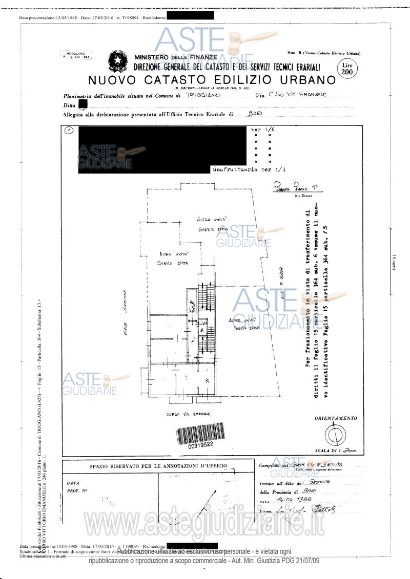 Planimetria del bene