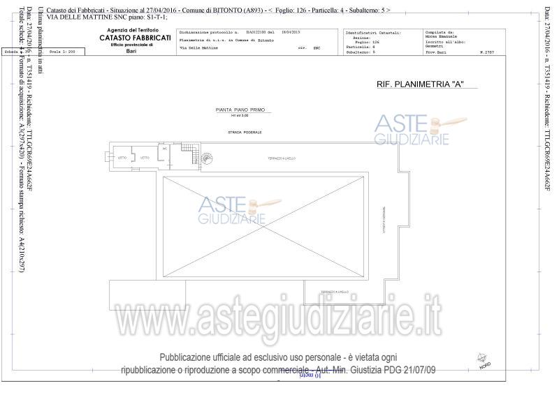 Planimetria del bene