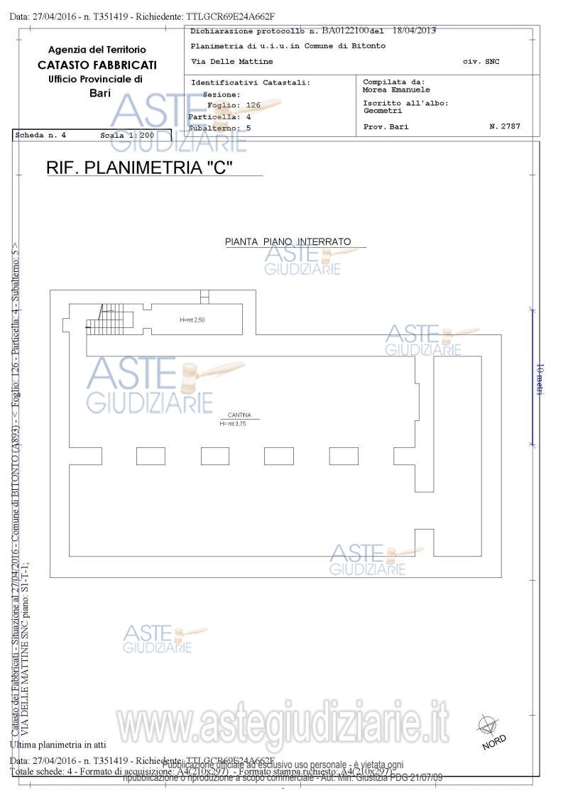 Planimetria del bene