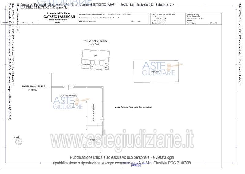 Planimetria del bene