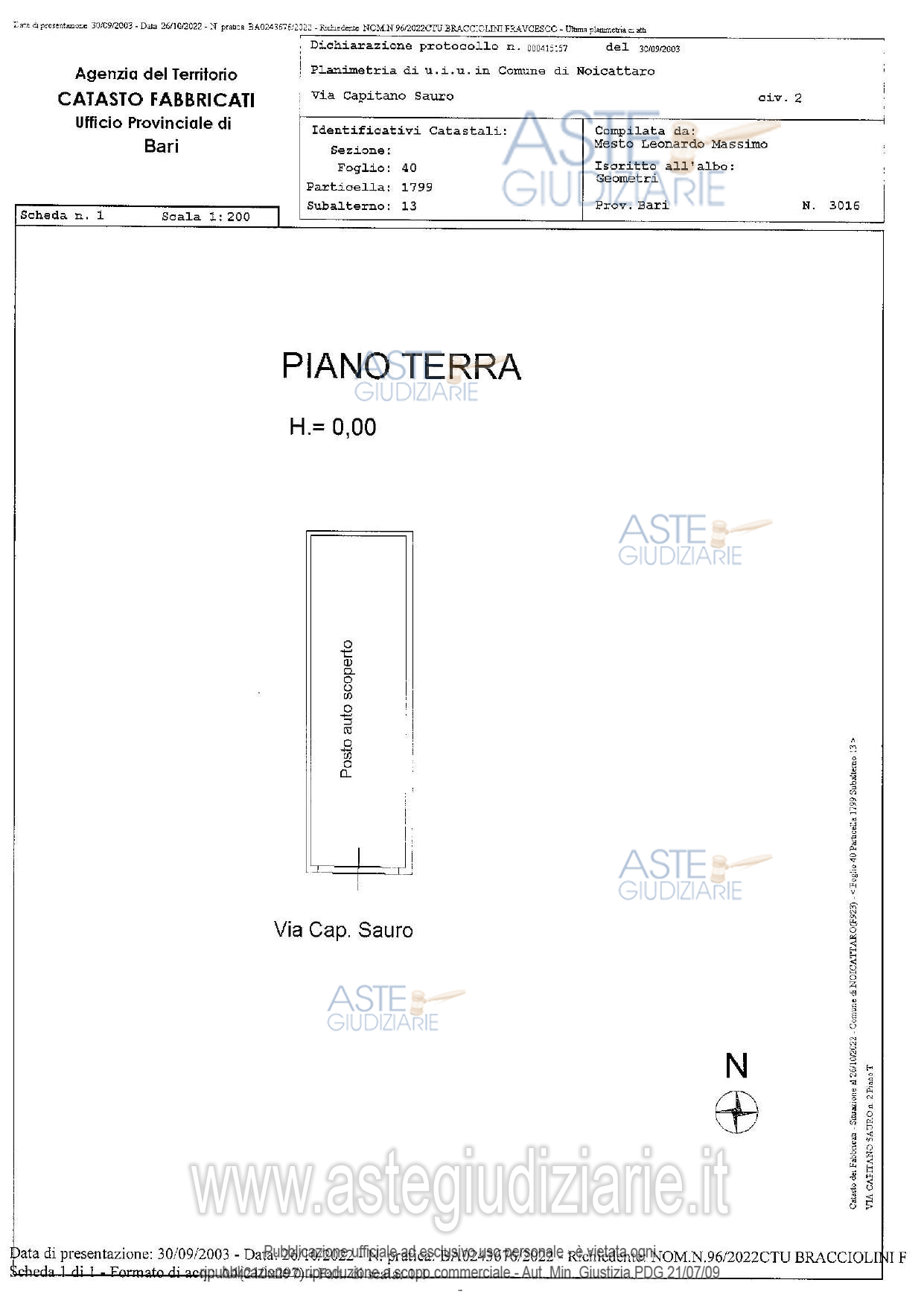 Planimetria del bene
