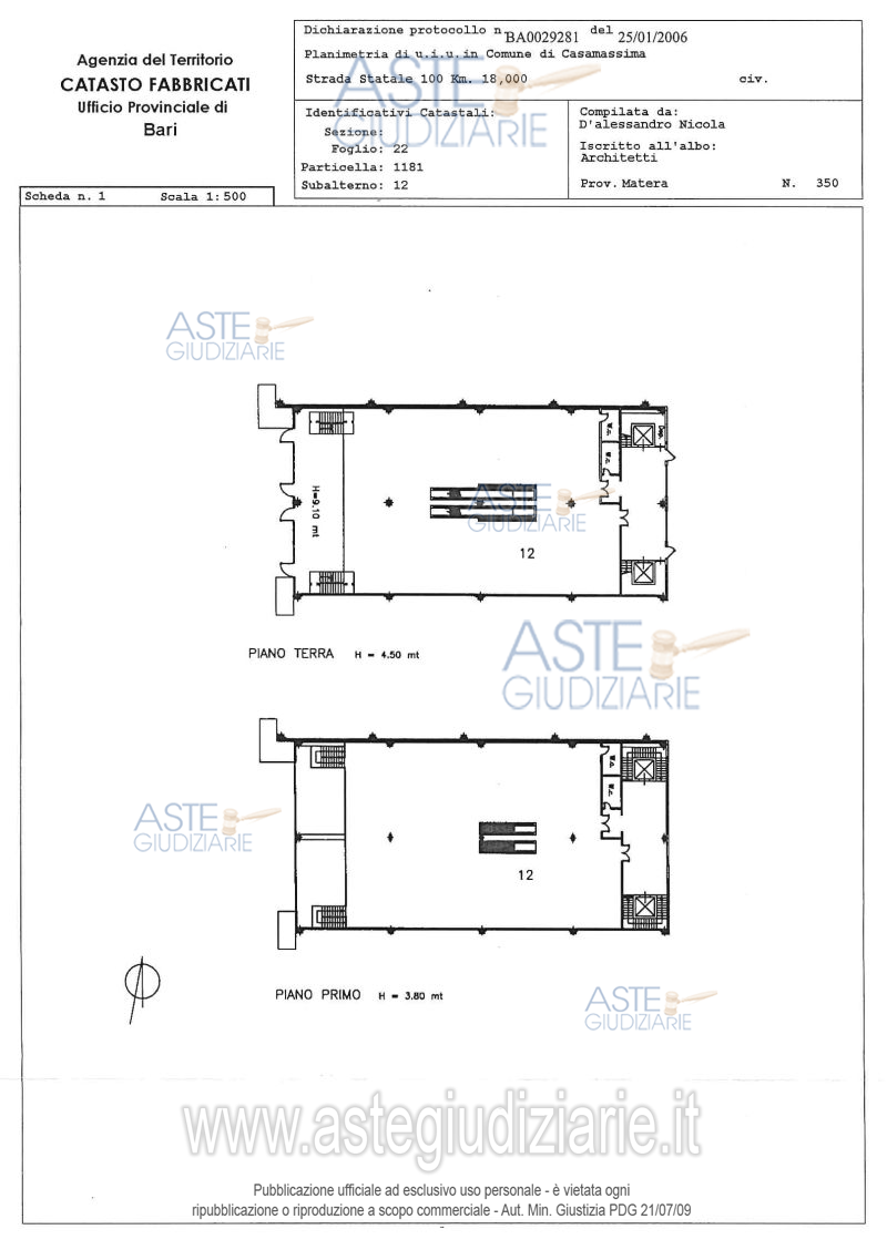 Planimetria del bene
