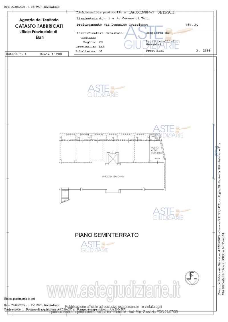 Planimetria del bene