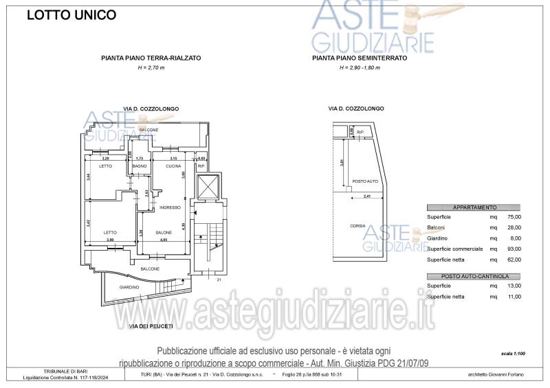Planimetria del bene