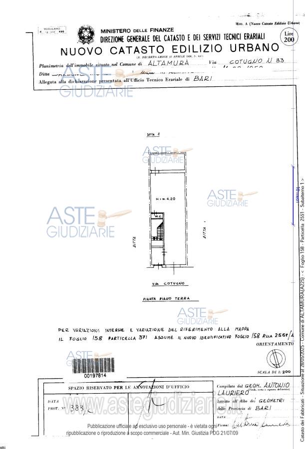 Planimetria del bene