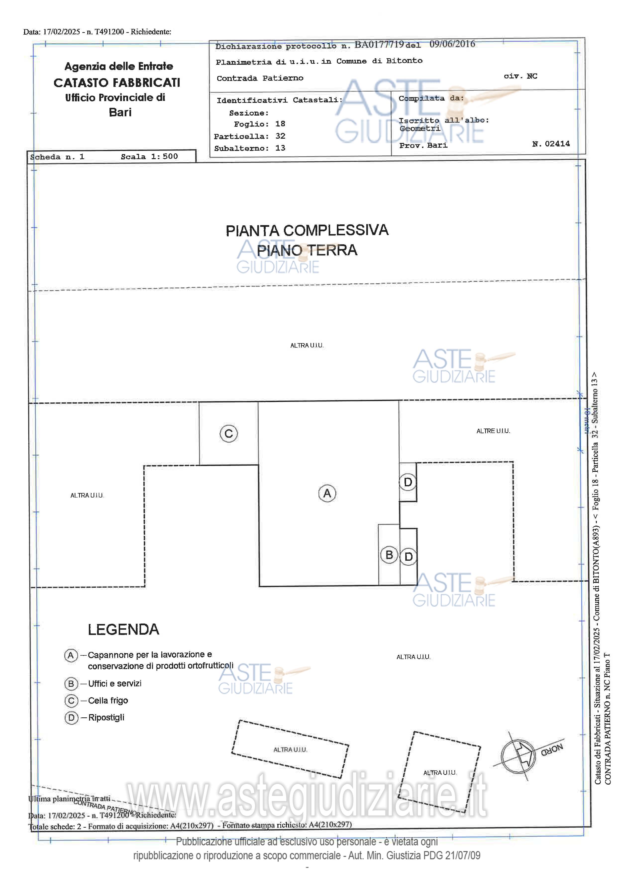 Planimetria del bene