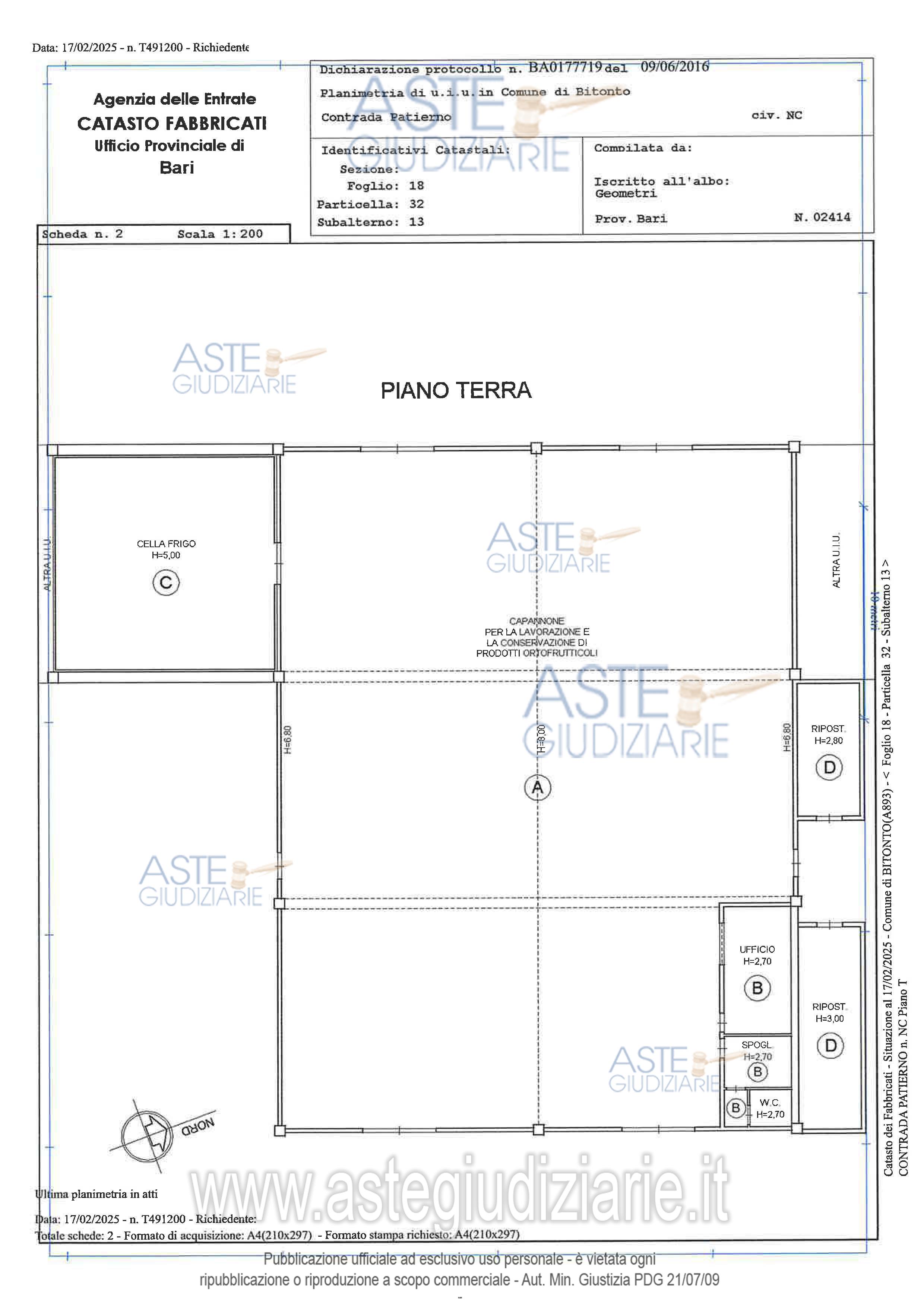 Planimetria del bene