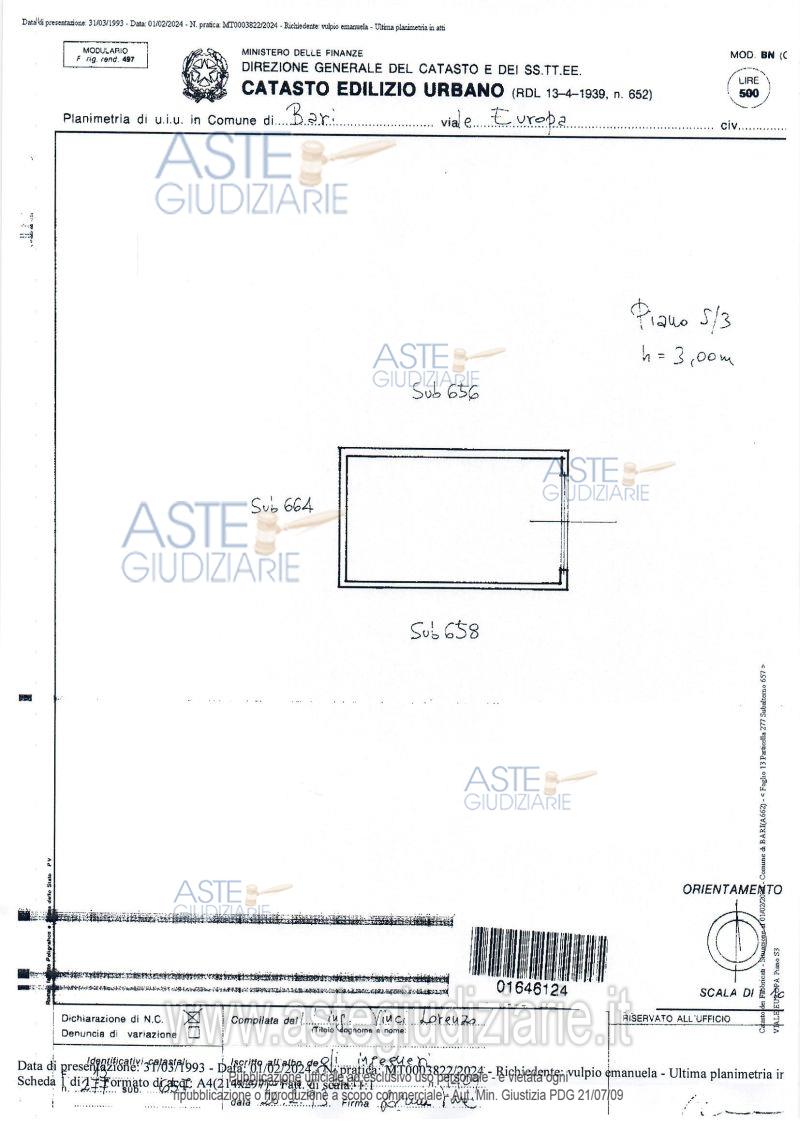 Planimetria del bene