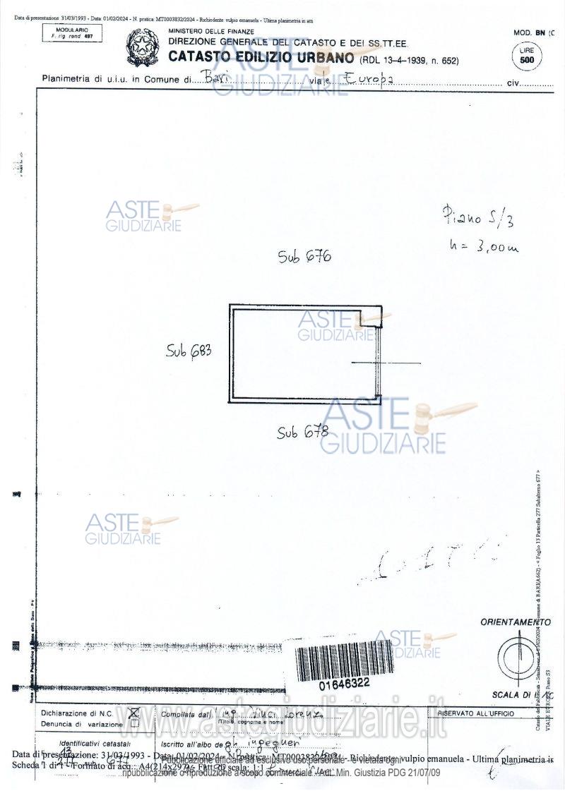 Planimetria del bene