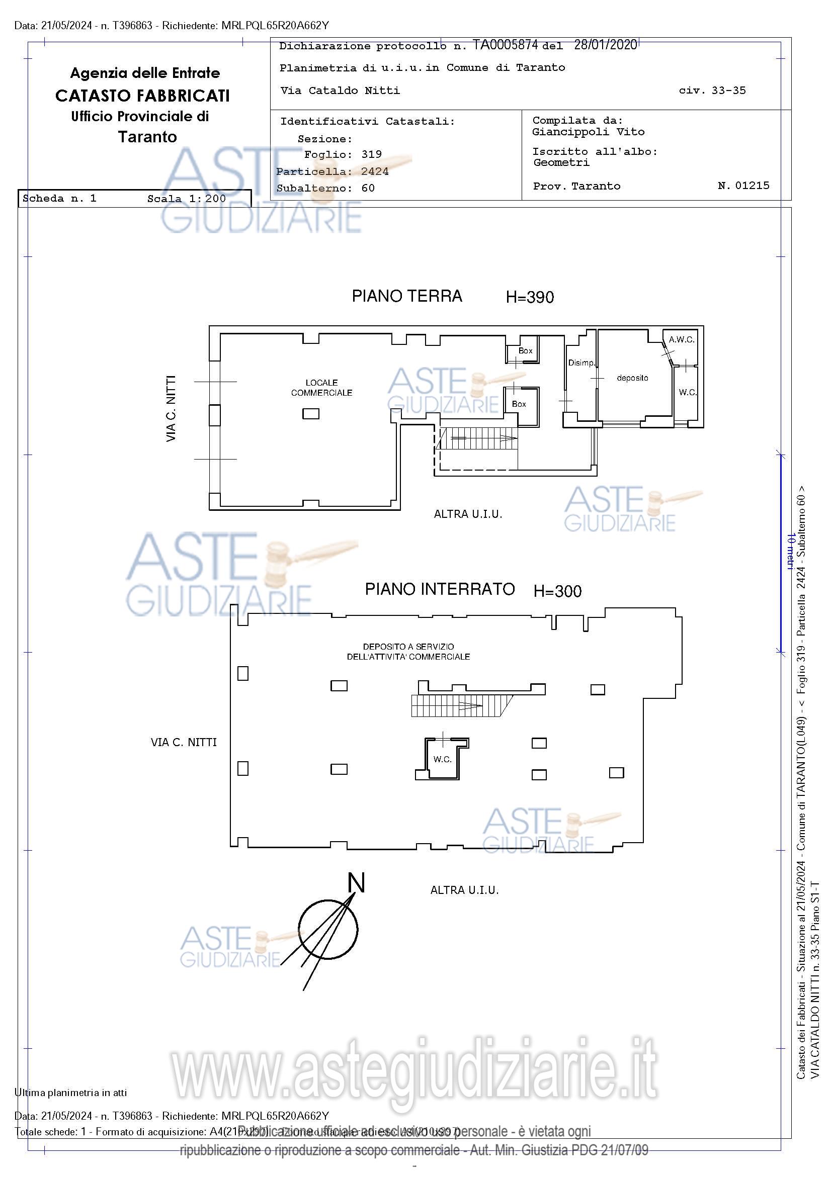 Planimetria del bene